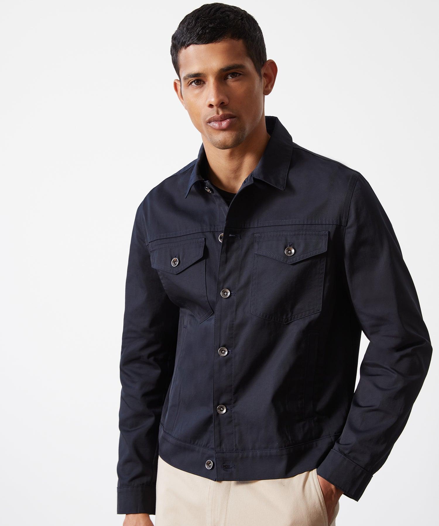 Italian Lightweight Dylan Jacket in Navy Product Image