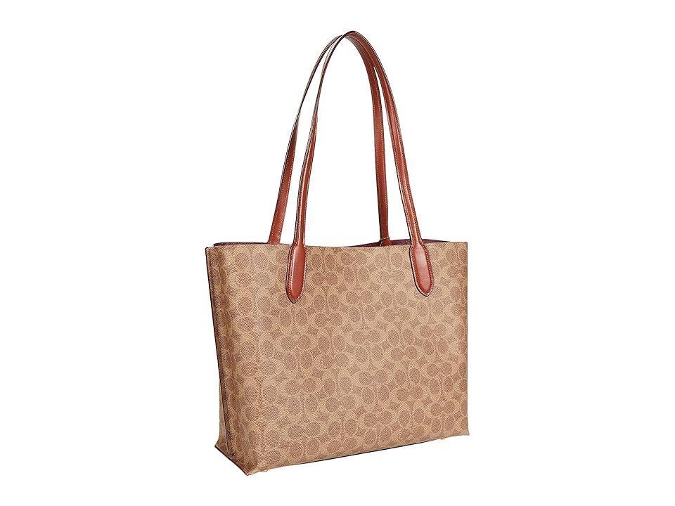 COACH Signature Logo Willow Canvas and Leather Tote Bag Product Image