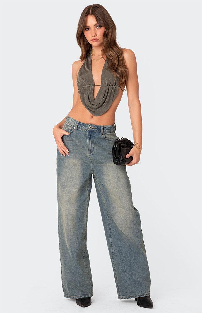 Edikted Women's Scoop Neck Open-Back Crop Top Product Image
