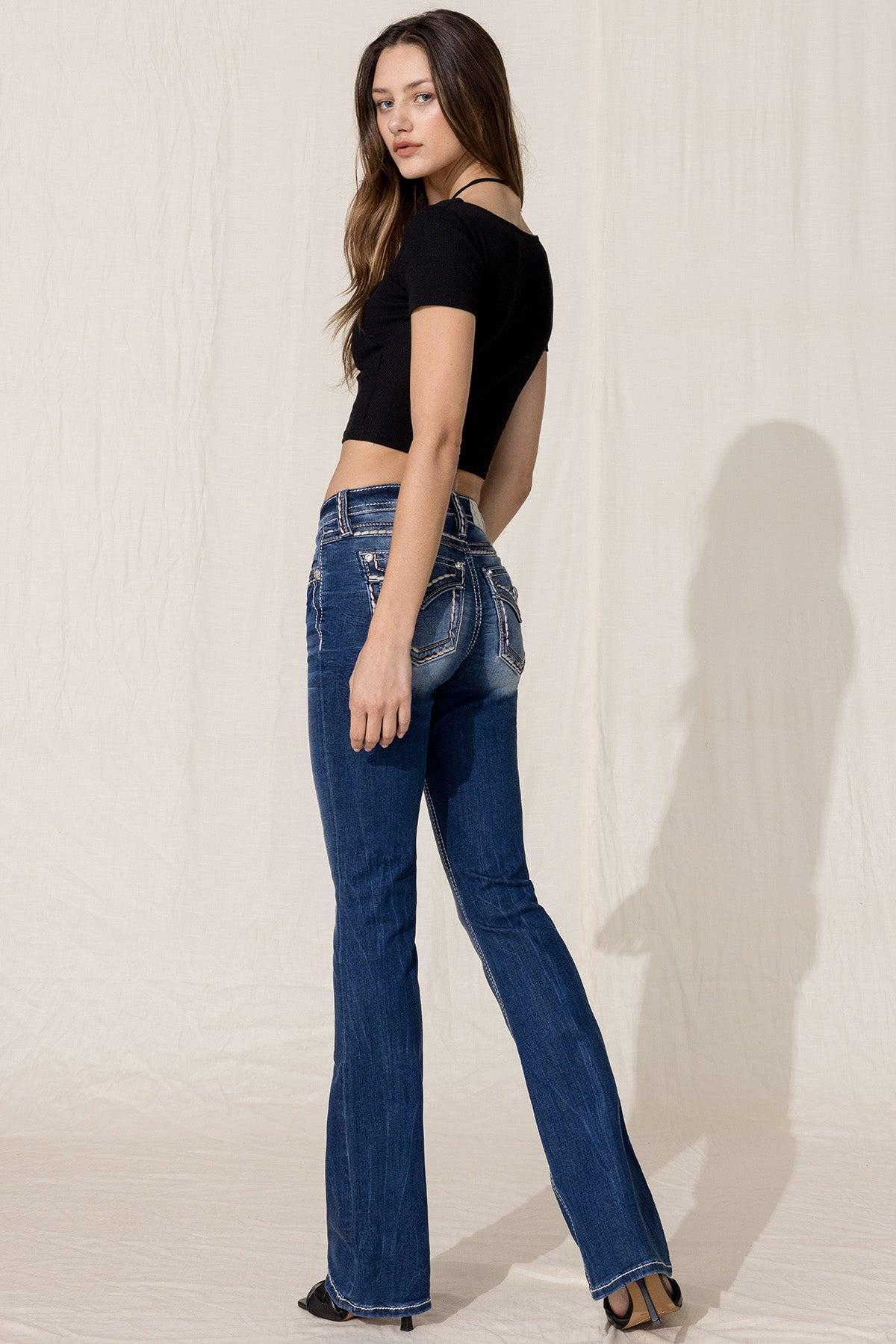 Broken Saddle Stitch Bootcut Jeans Product Image