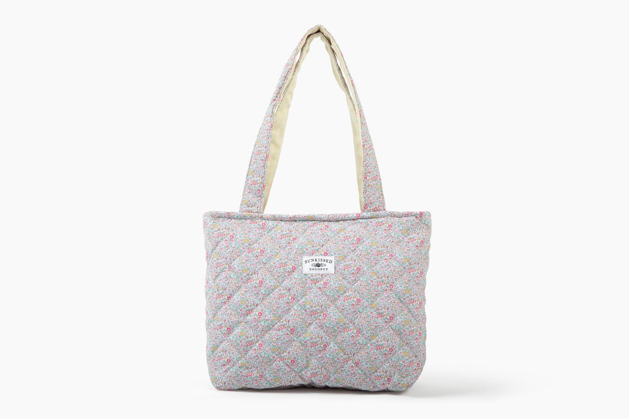 Floral Day In The Park Handmade Tote Zipper Bag Girls Product Image