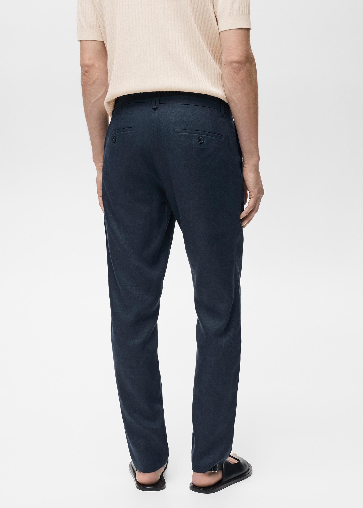Slim-fit 100% linen pants - Men | MANGO USA Product Image