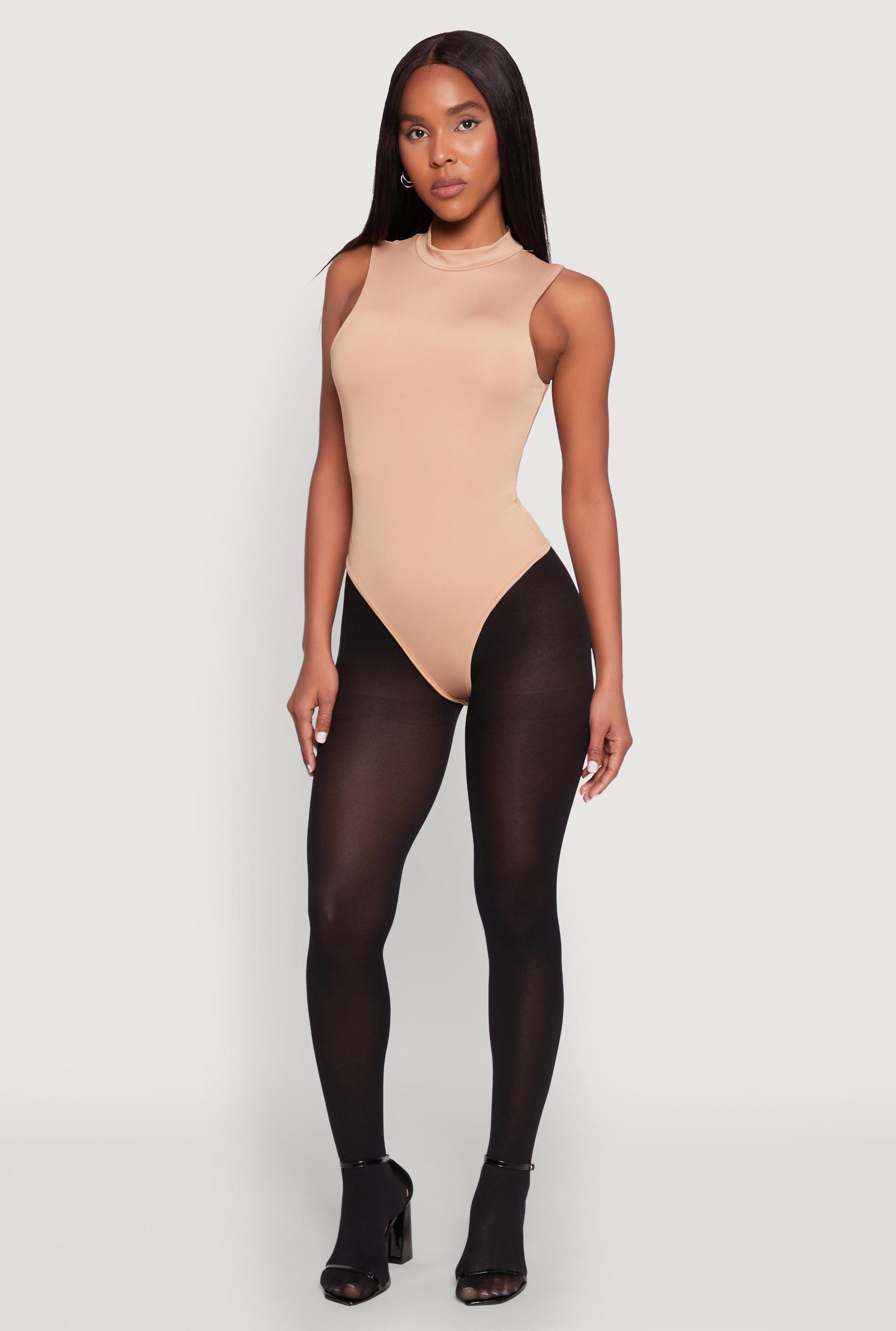 Womens Daisy Mock Neck Tank Bodysuit Product Image