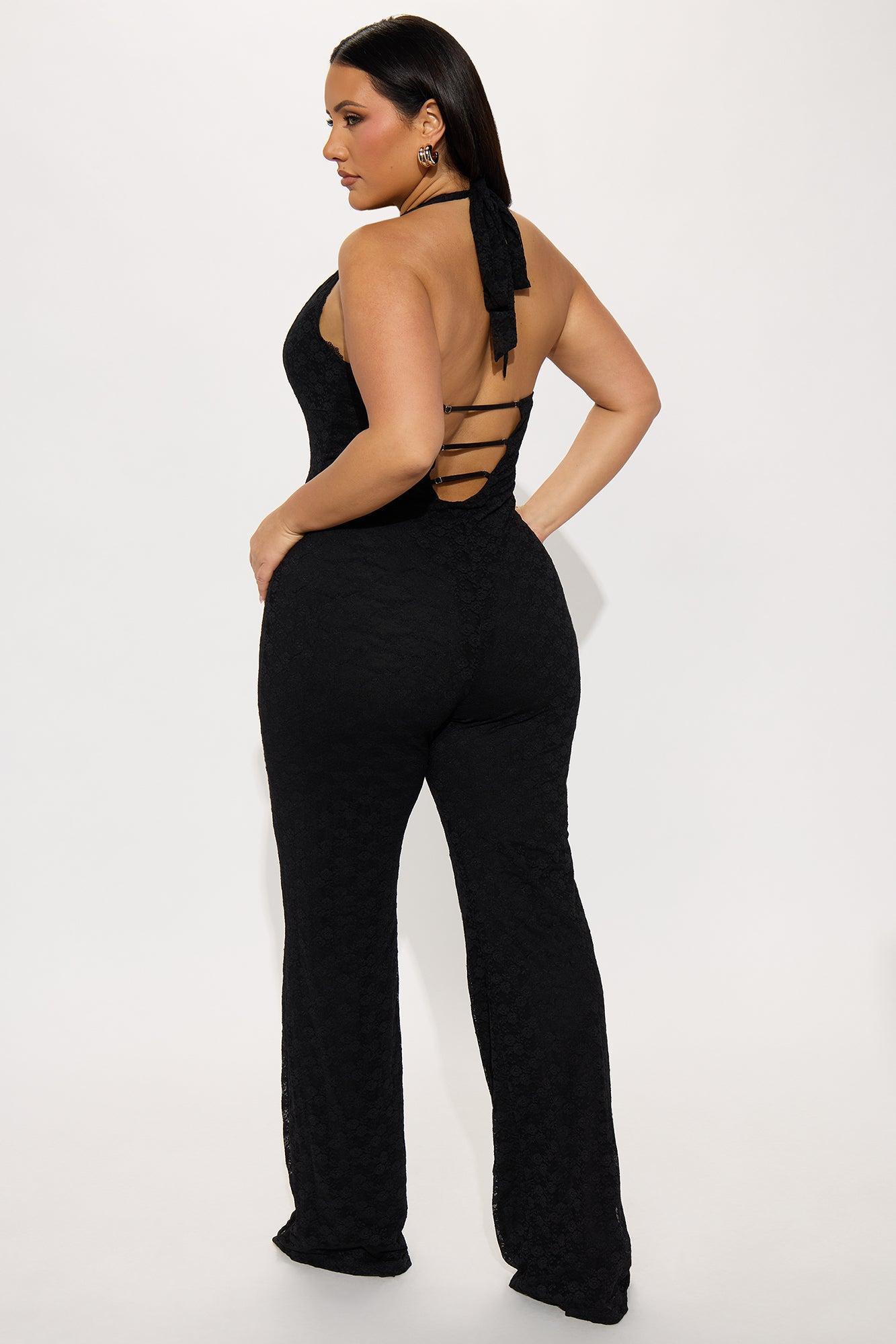 Never Ending Love Lace Jumpsuit - Black Product Image
