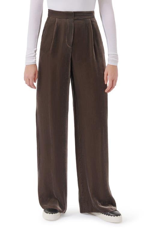 High-Rise Velvet Wide-Leg Pants Product Image