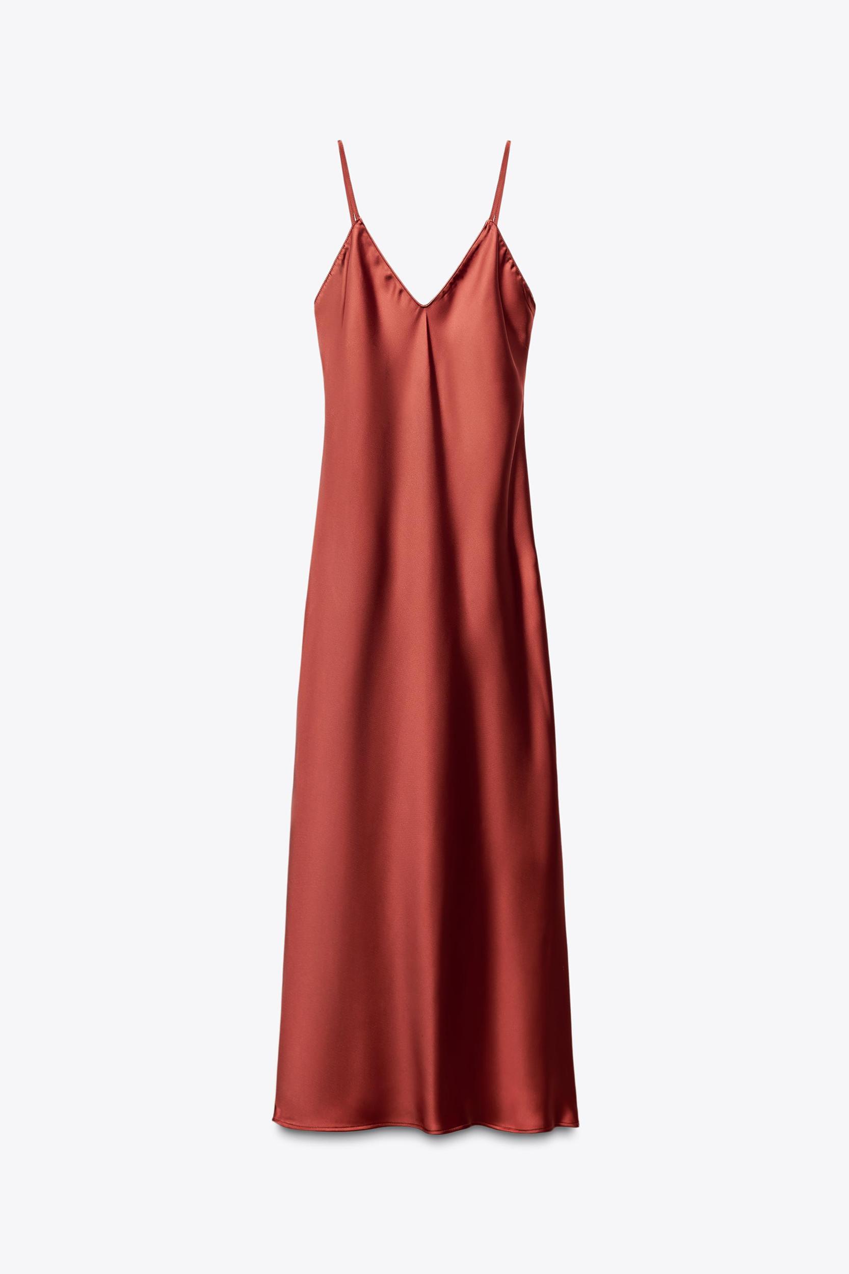 SATIN EFFECT MIDI DRESS Product Image