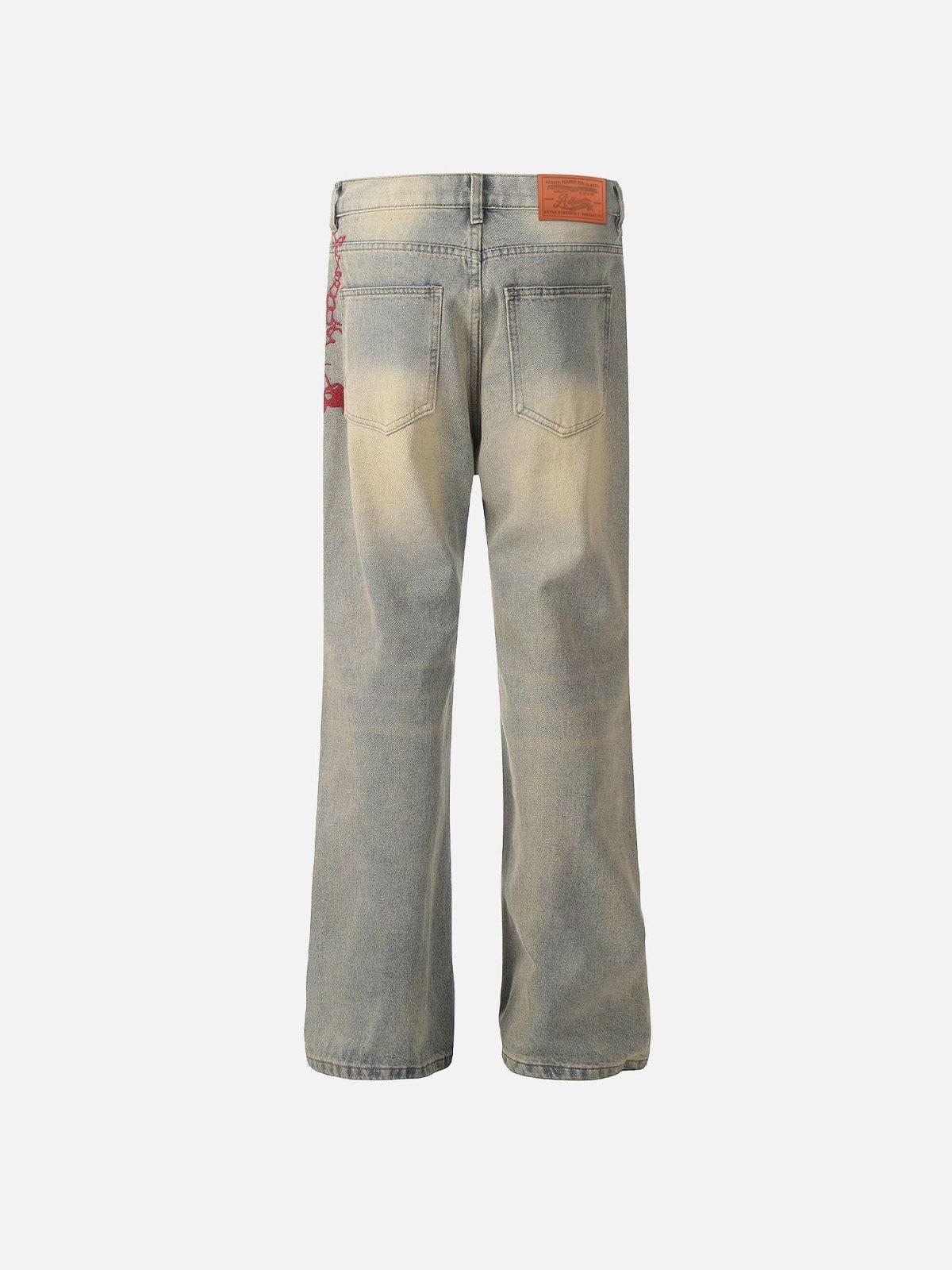 Aelfric Eden Embroidery Washed Jeans Product Image