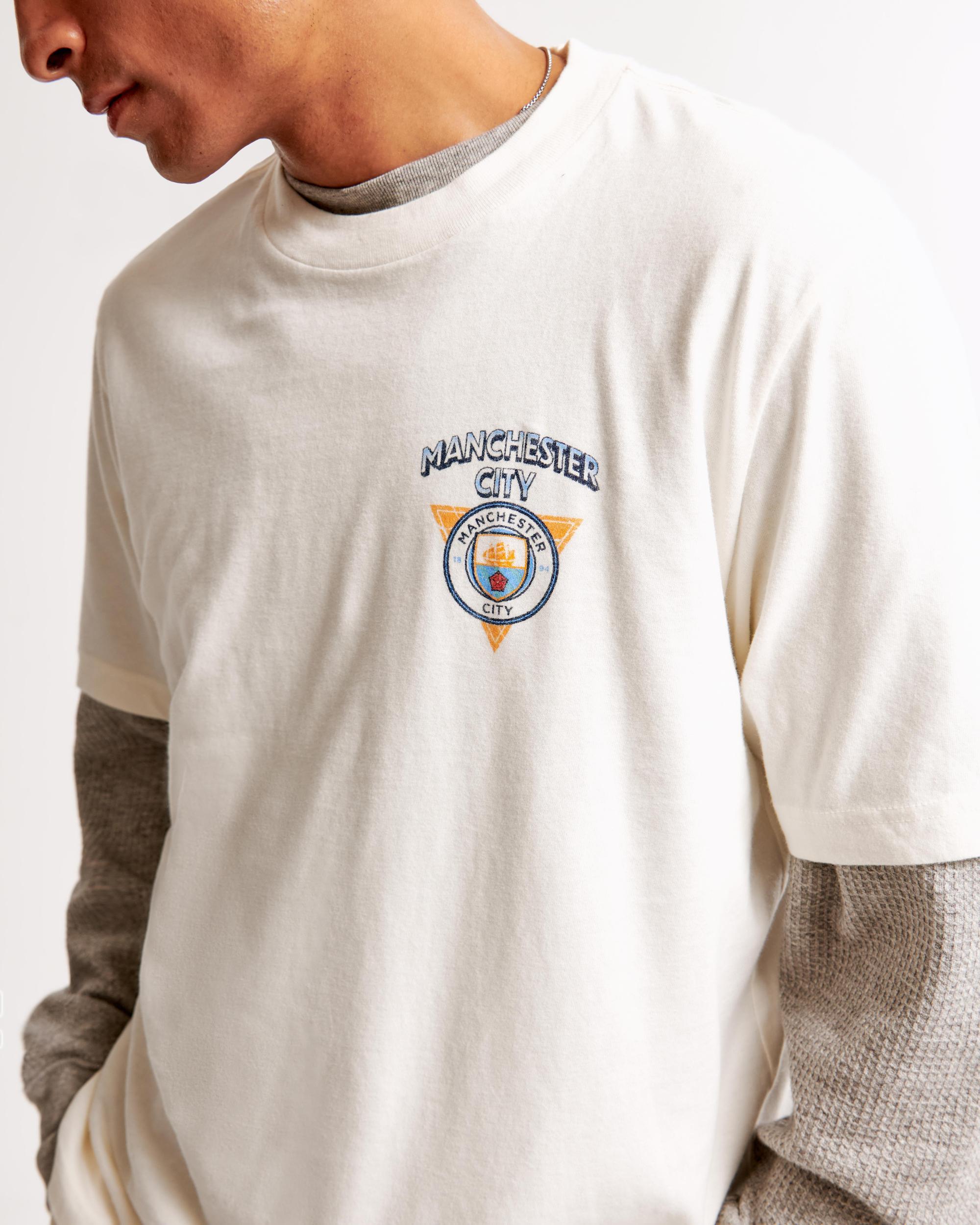 Manchester City FC Vintage-Inspired Graphic Tee Product Image