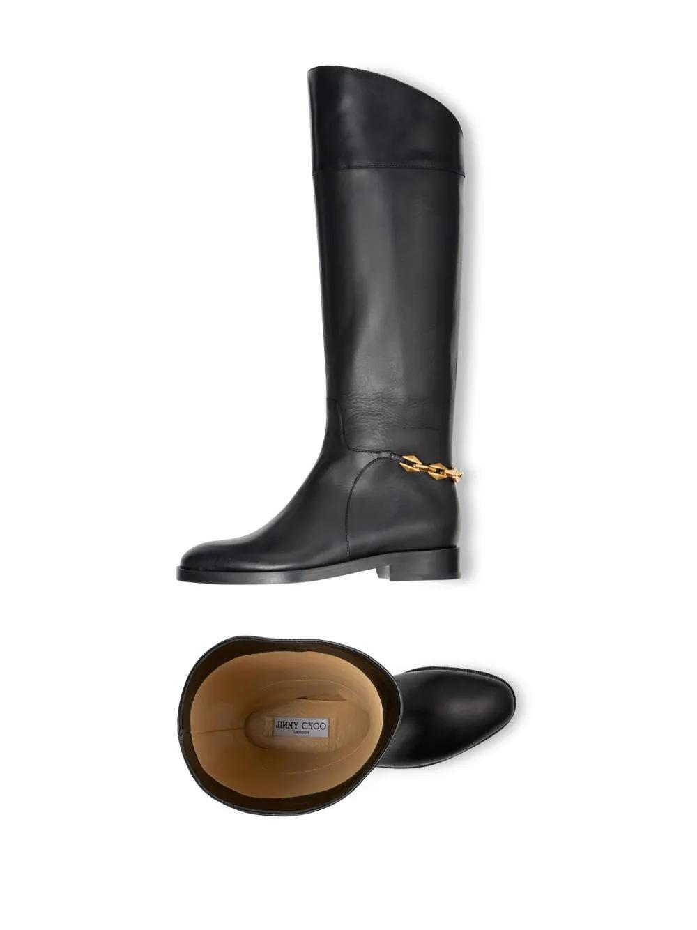 Nell chain-detailing leather boots Product Image
