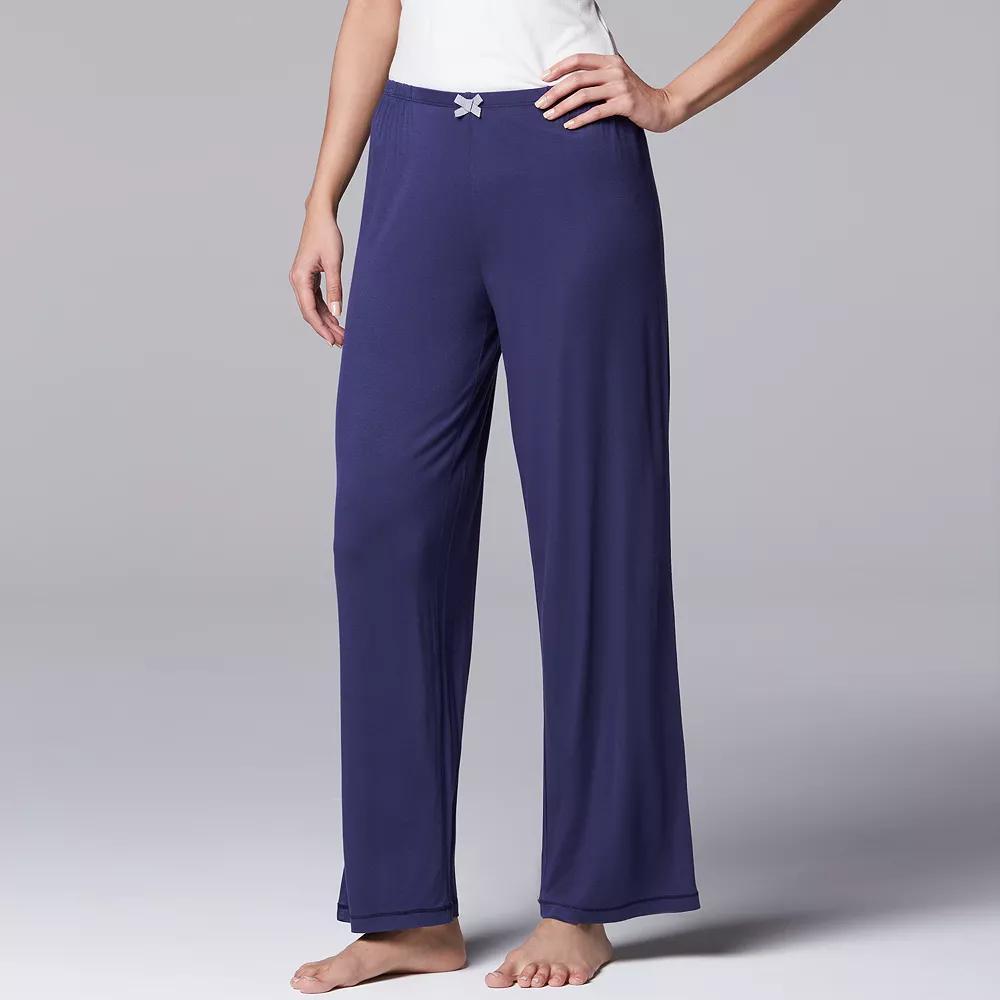 Women's Simply Vera Vera Wang Basic Solid Luxury Pajama Pants, Size: XL, Grey Coal Product Image