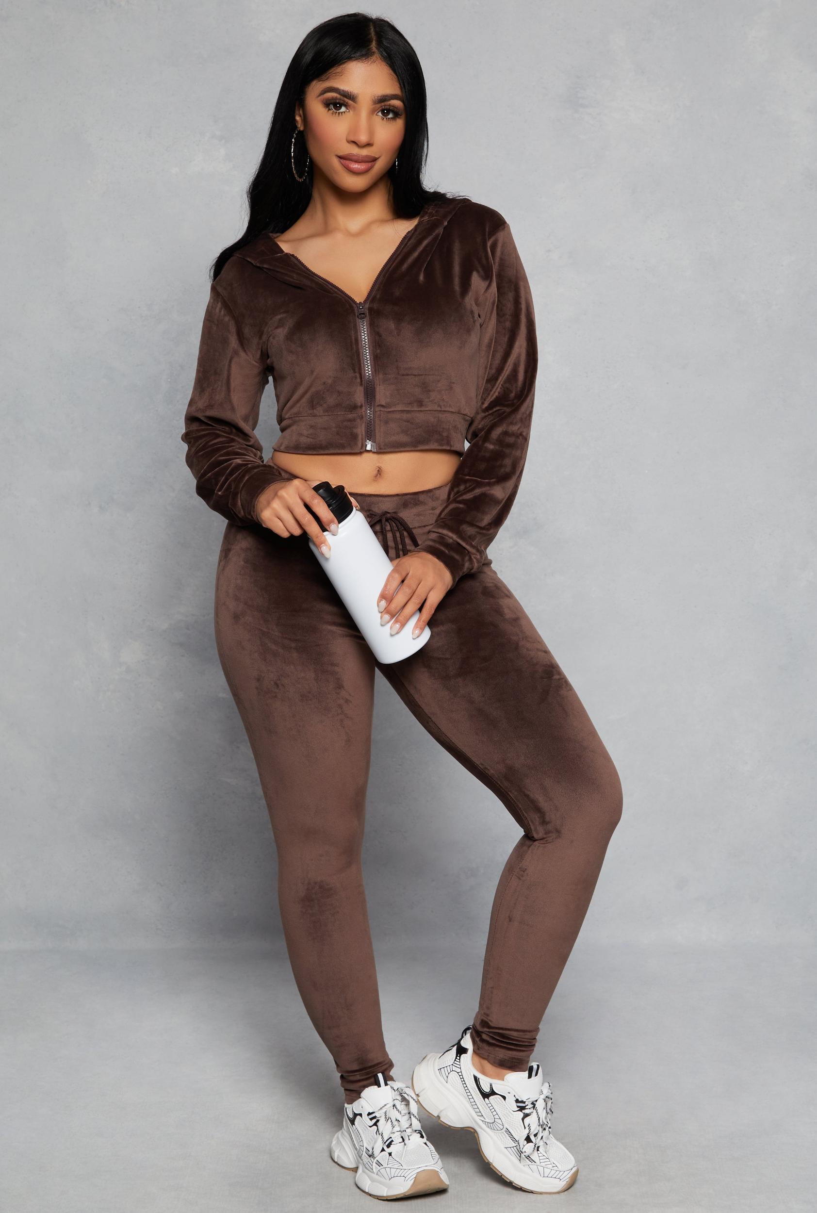 Womens High Waisted Velour Drawstring Pants Product Image