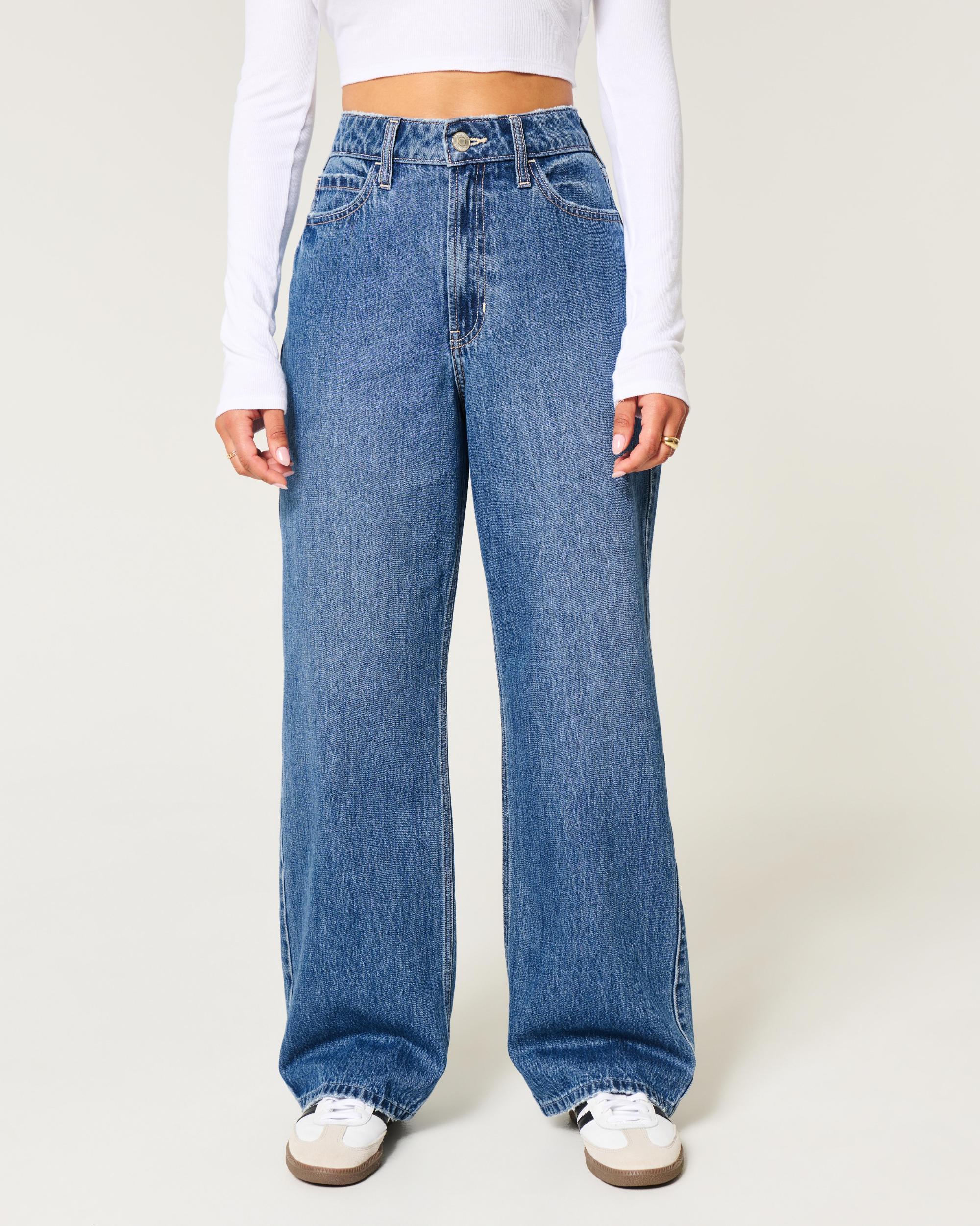 Ultra High-Rise Ripped Medium Wash Baggy Jeans Product Image