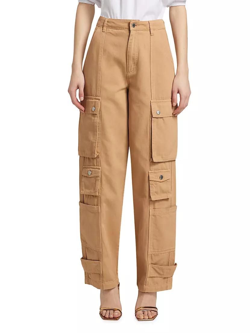 Cotton Twill Wide-Leg Cargo Pants Product Image