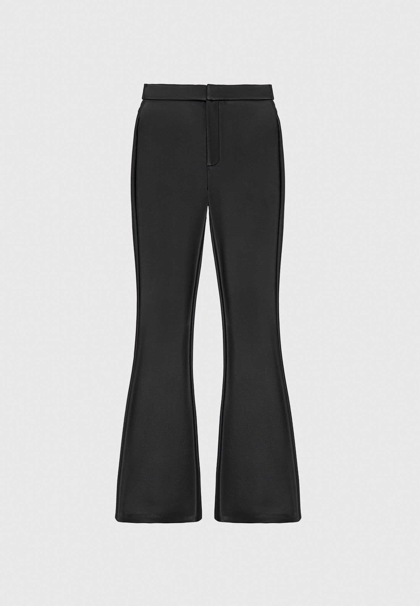 Leather Mini Flared Leggings - Black Female Product Image