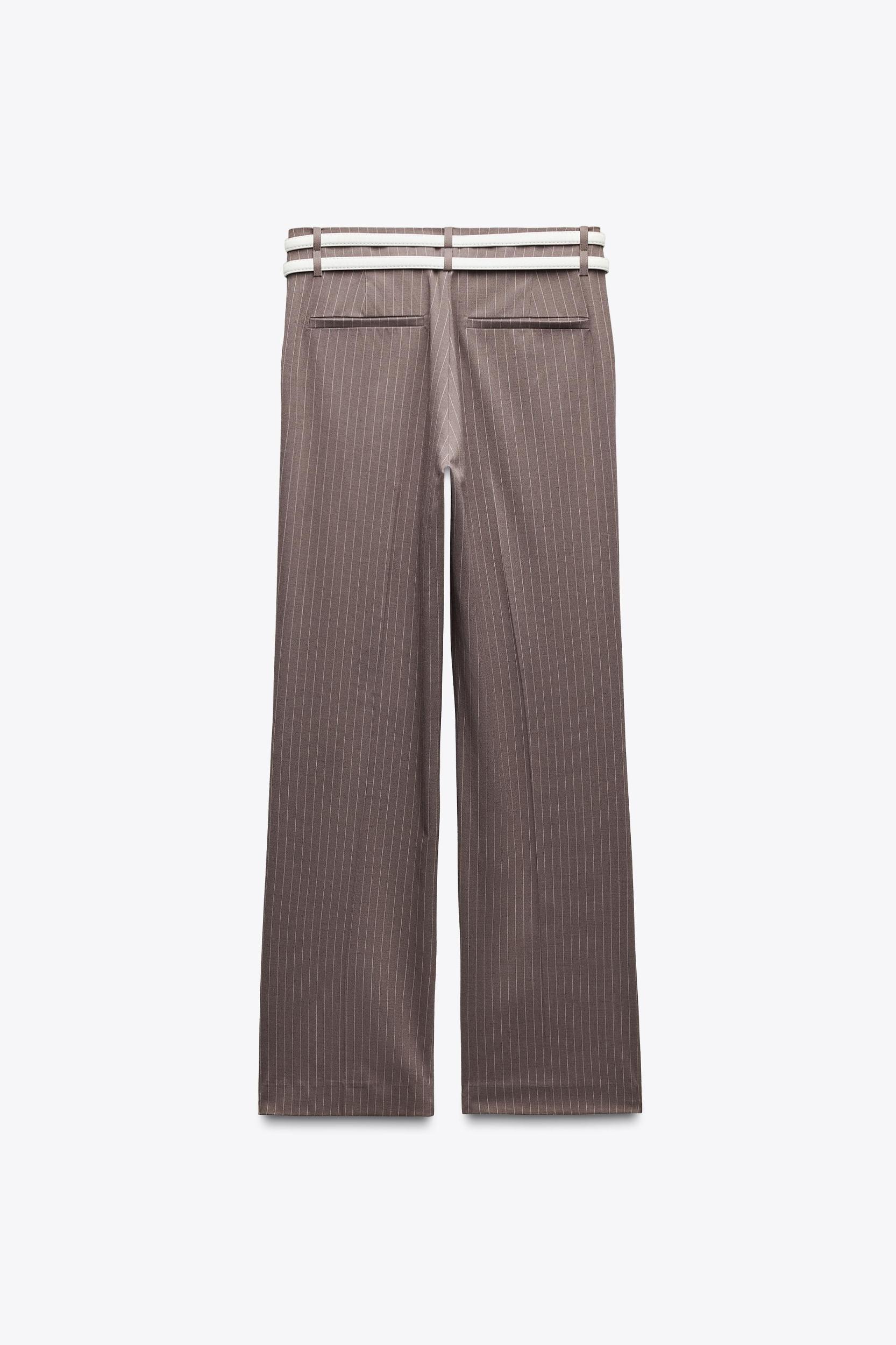 STRIPED PANTS EITH DOUBLE BELT Product Image