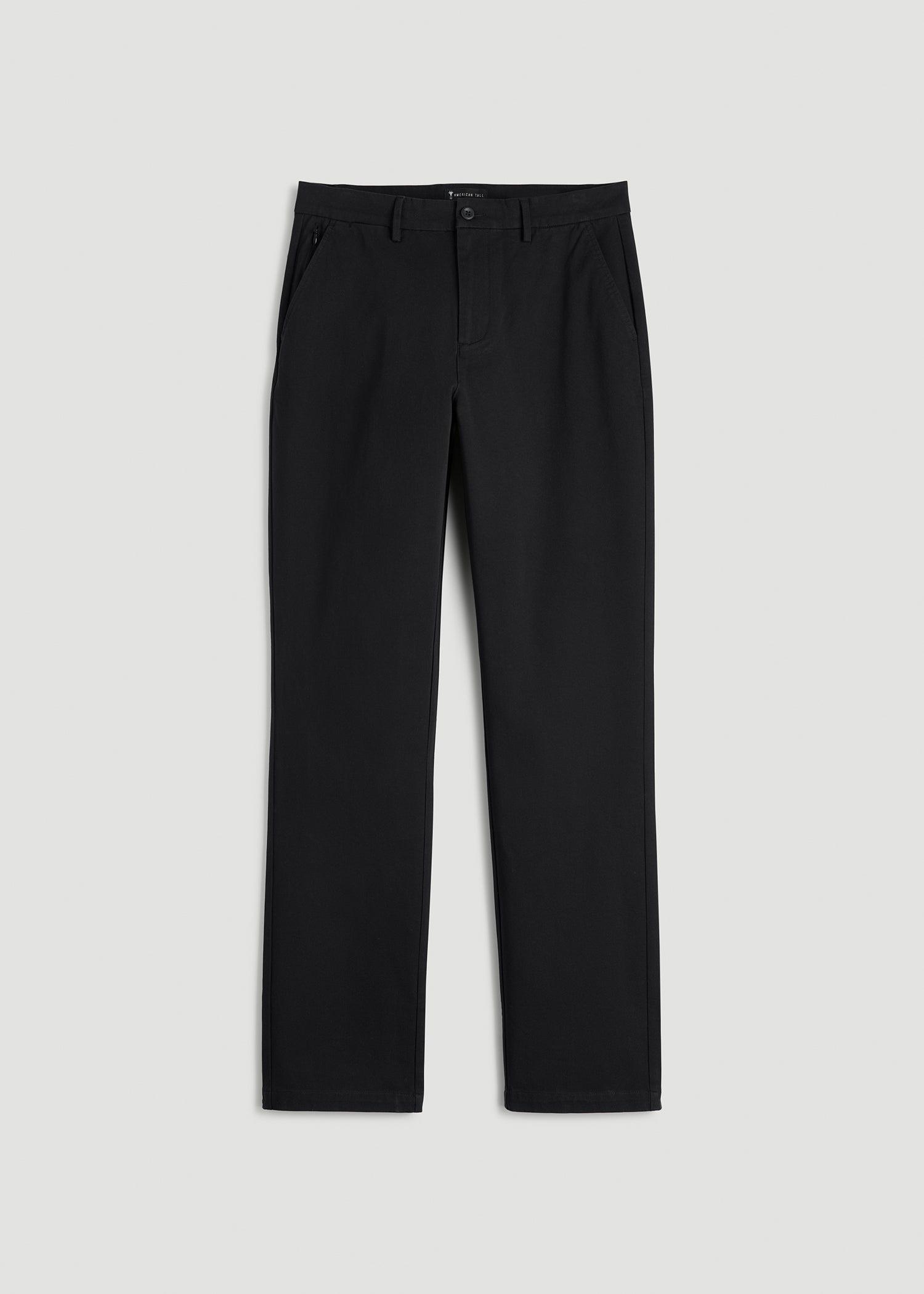 4 Way Stretch Commuter STRAIGHT Leg Chino Pants for Tall Men in Black Product Image