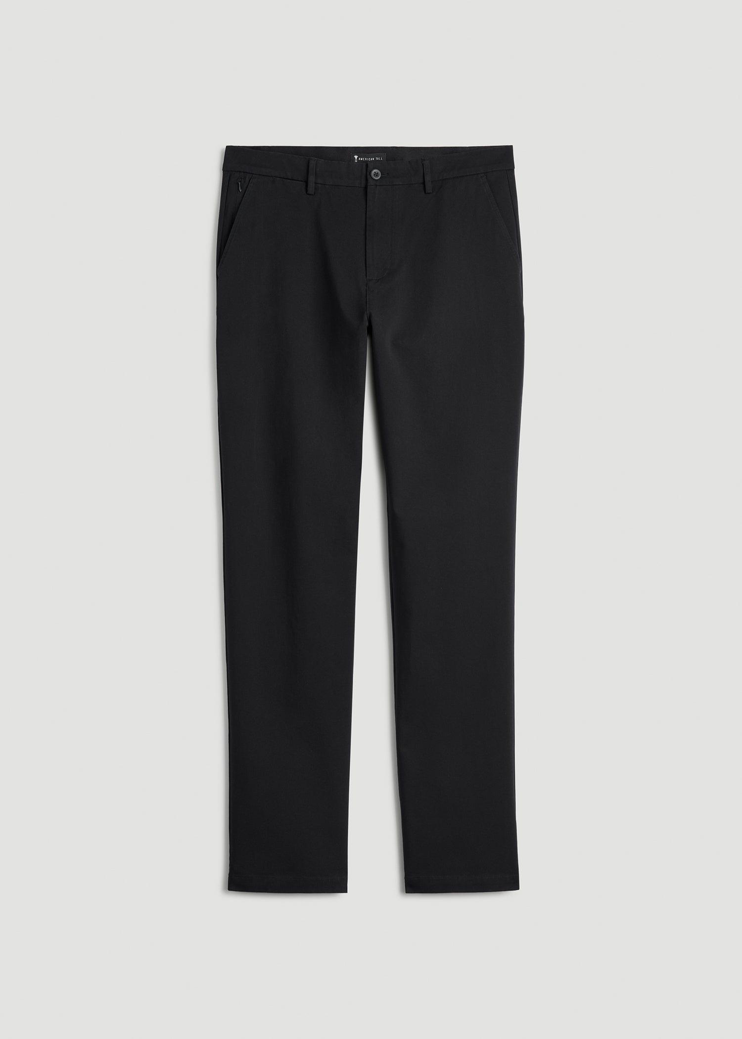 4 Way Stretch Commuter RELAXED Chino Pants for Tall Men in Black Product Image