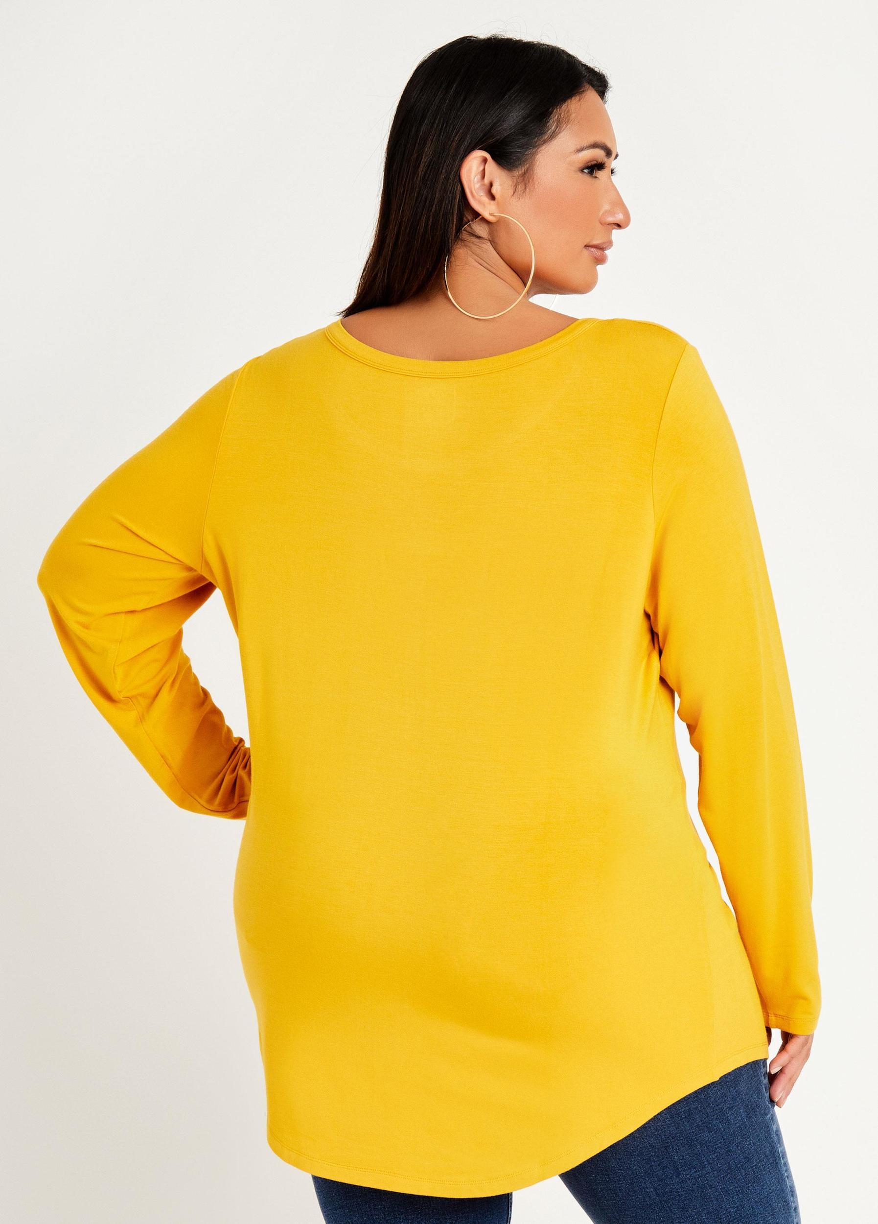 Basic Stretch Knit Long Sleeve Tee Product Image