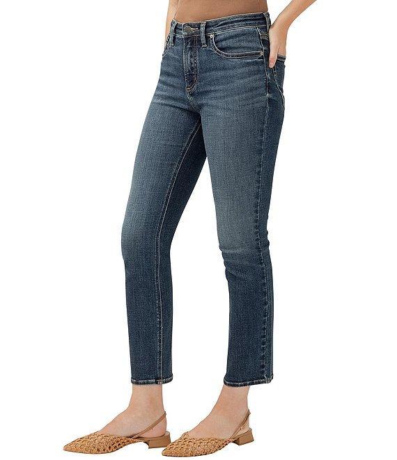 Silver Jeans Co. Most Wanted Mid Rise Slim Fit Straight Leg Power Stretch™ Ankle Jeans Product Image