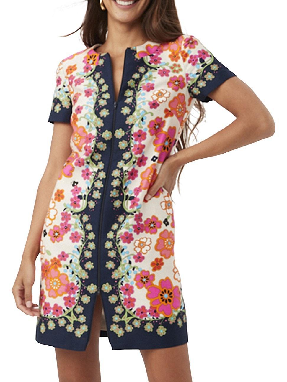 Arboretum Floral-Print Zip-Front Mini Dress Product Image