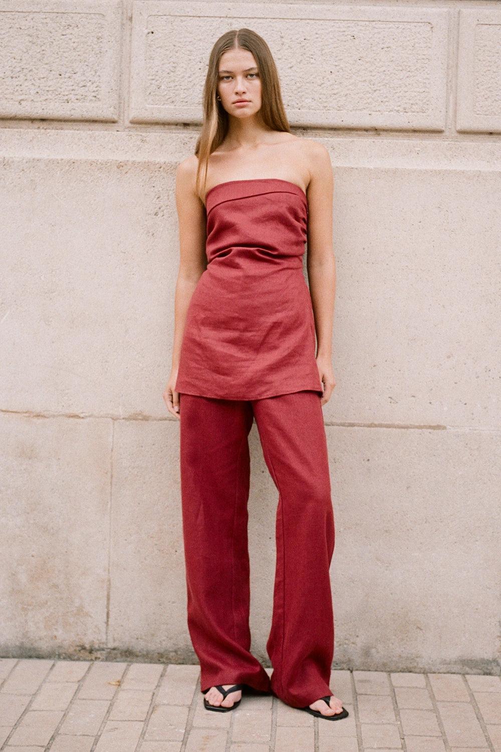 Lulea Pant Wine - Final Sale Product Image