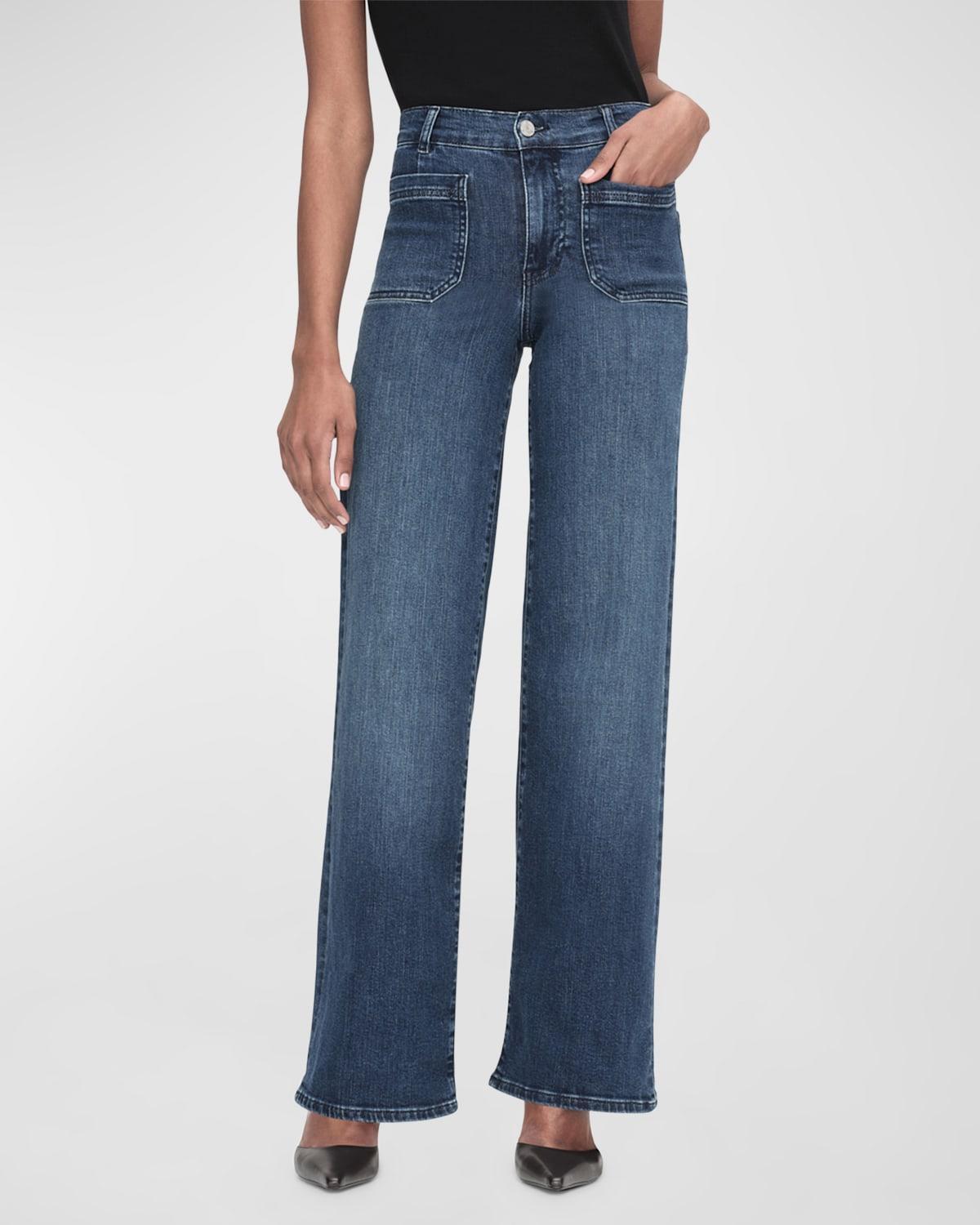 Frame Le Slim Patch Pocket Palazzo Jeans in Thunderstorm Product Image