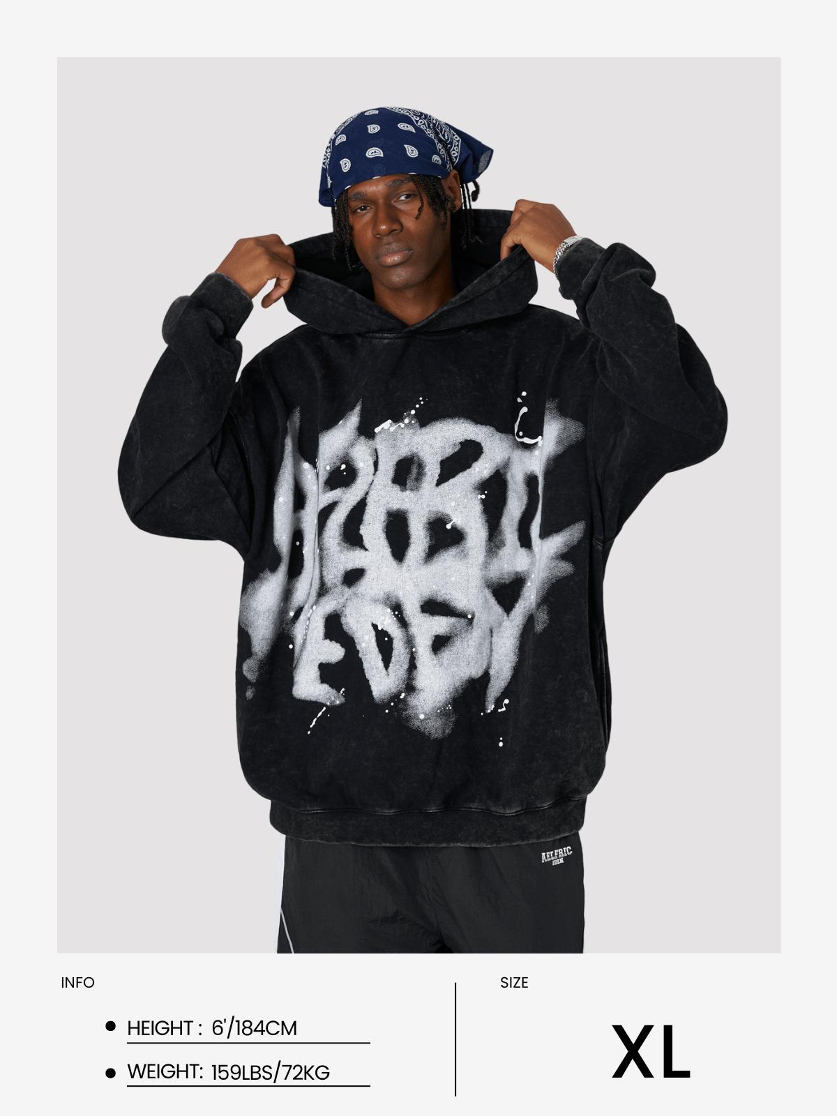 Aelfric Eden Abstract Graphic Washed Hoodie Product Image
