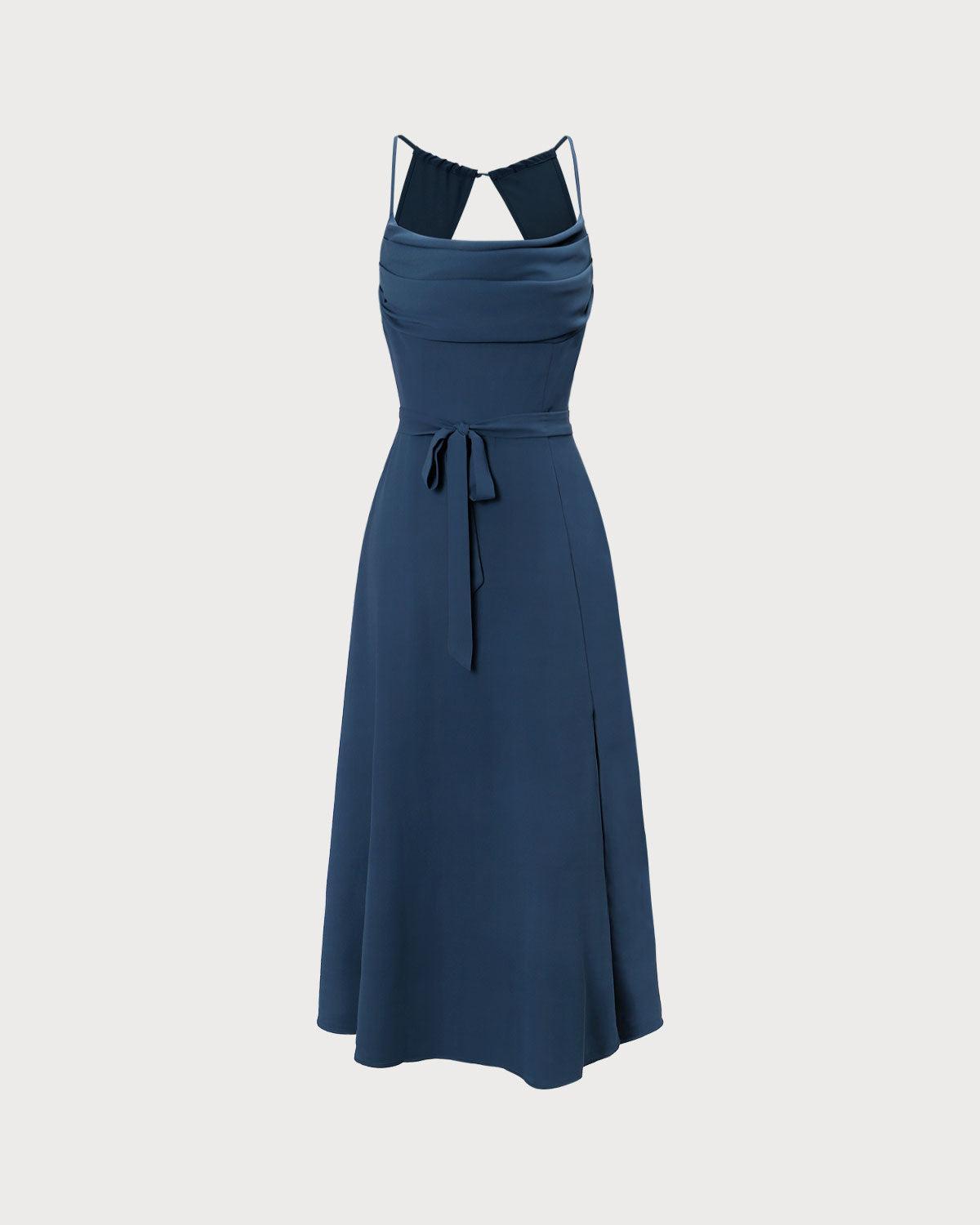 Green Cowl Neck Cutout Back Maxi Dress Product Image