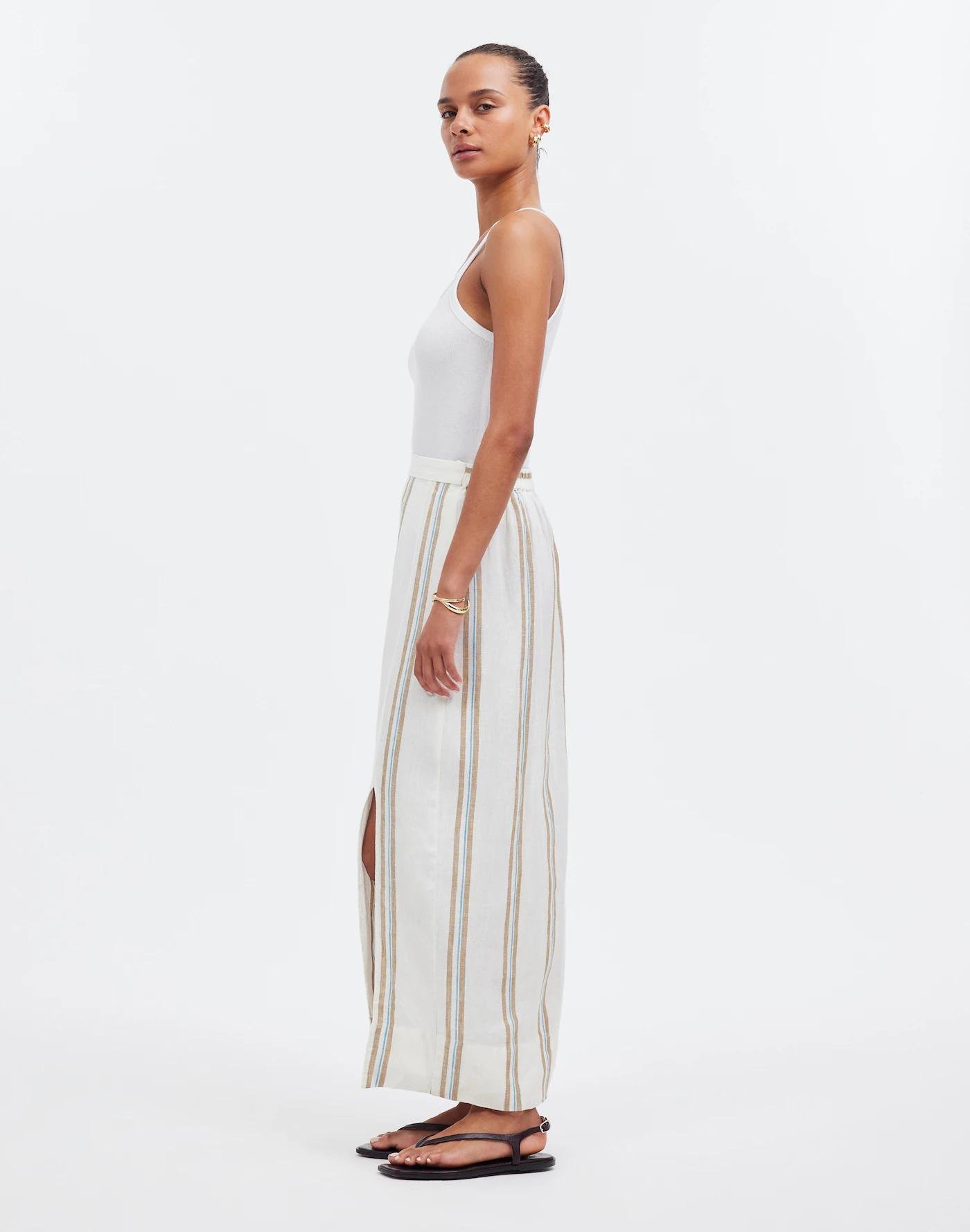 Column Maxi Skirt in 100% Linen Product Image