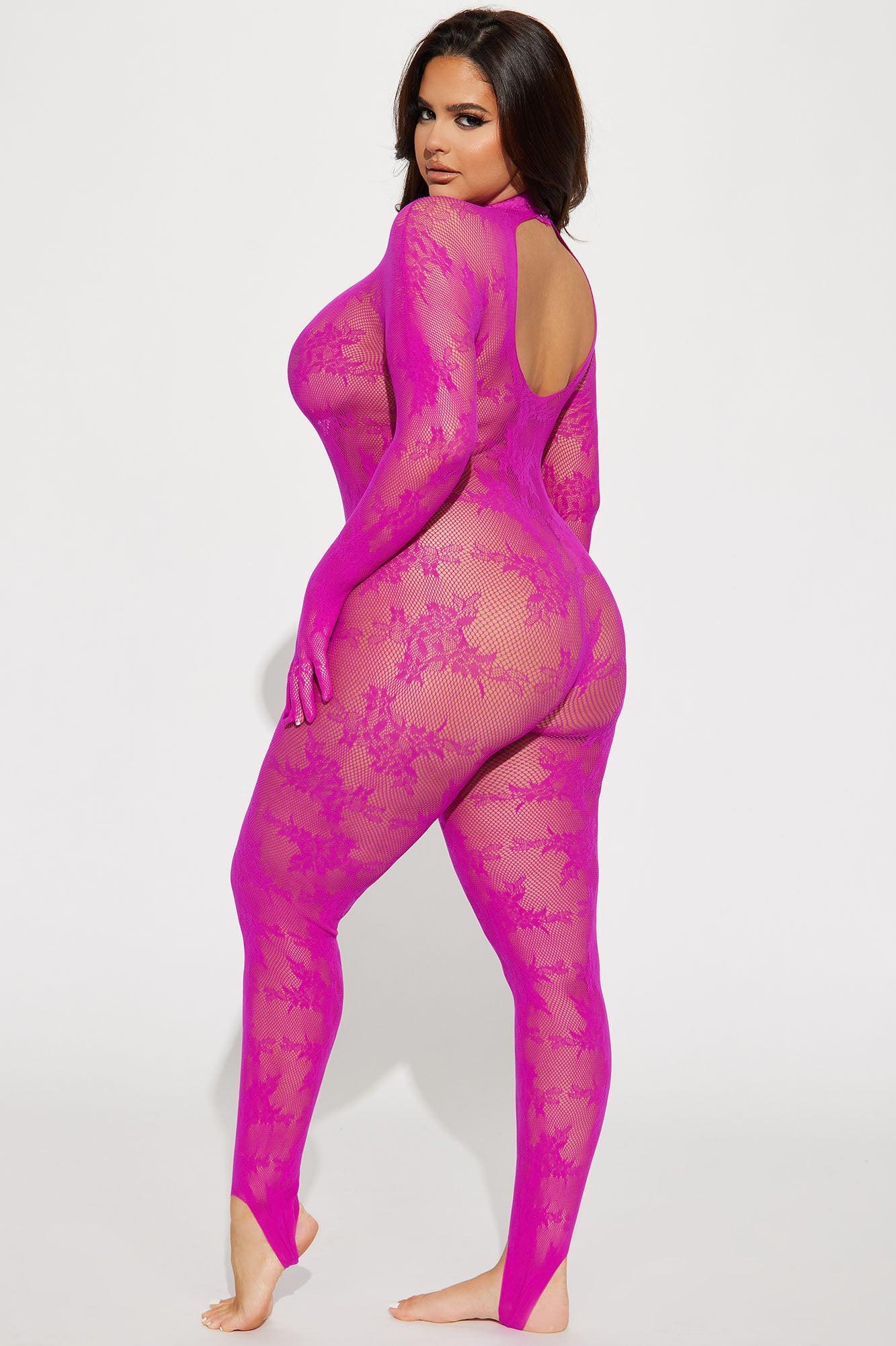 Frisky Instincts Glove Bodystocking - Hot Pink Product Image