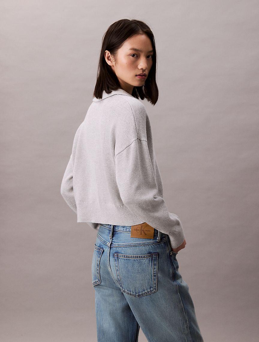 Smooth Cotton Polo Sweater Product Image