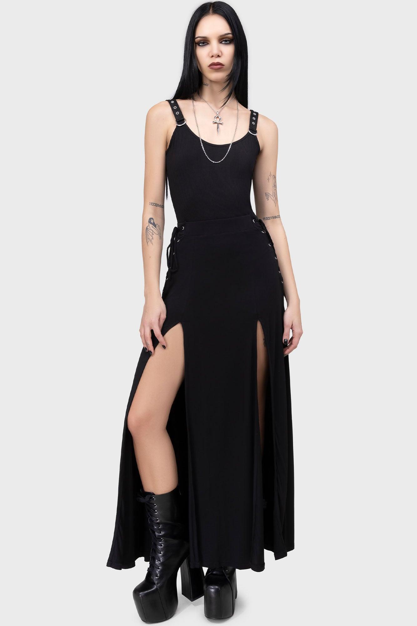 Hellverina Split Maxi Skirt Female Product Image