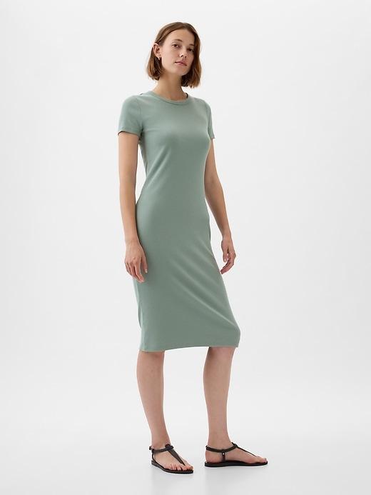 Modern Rib Midi T-Shirt Dress Product Image
