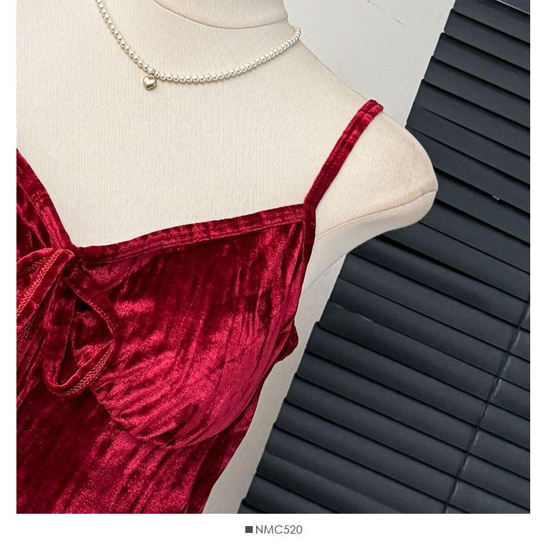 Velvet V-Neck Camisole Top Product Image