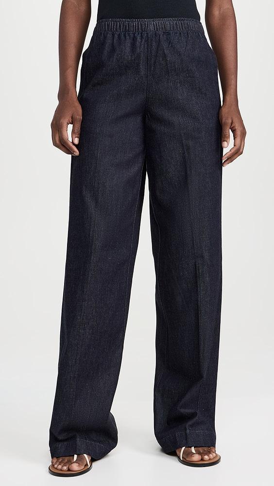 Vince Low Rise Pull On Wide Leg Twill Pants | Shopbop Product Image