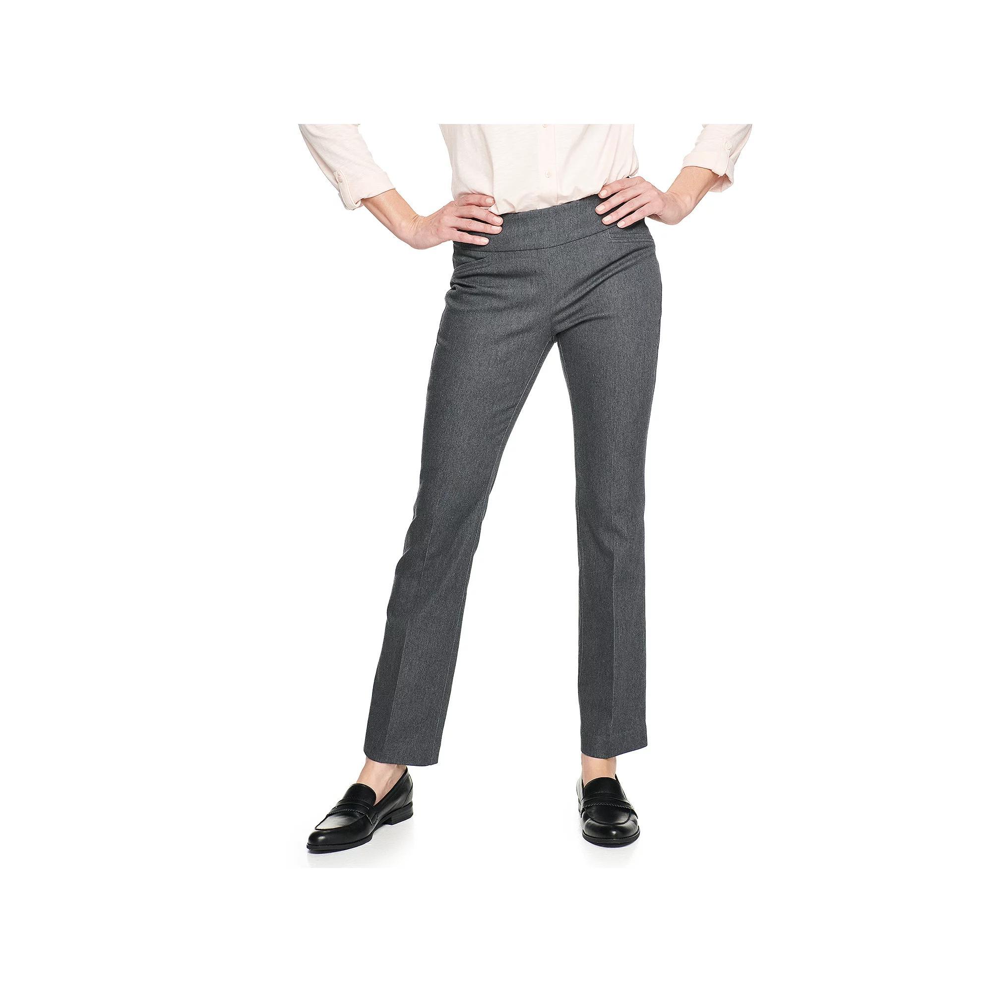 Petite Croft & Barrow Effortless Stretch Pull-On Bootcut Pants, Womens Rinse Blue Product Image