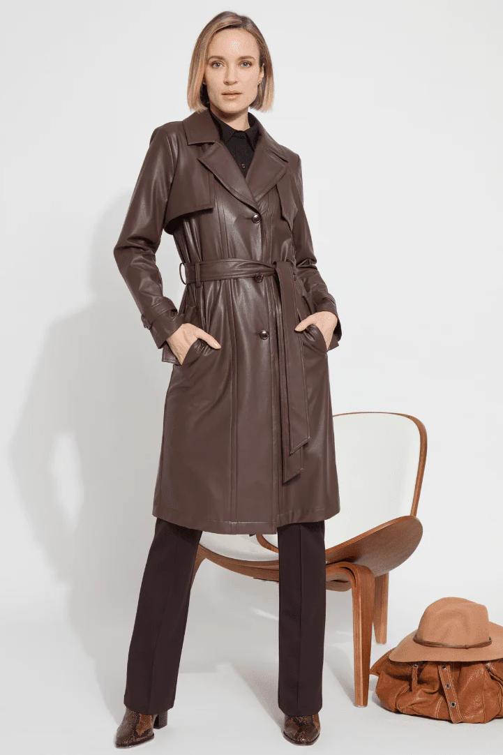Cielo Vegan Leather Trench Coat Product Image