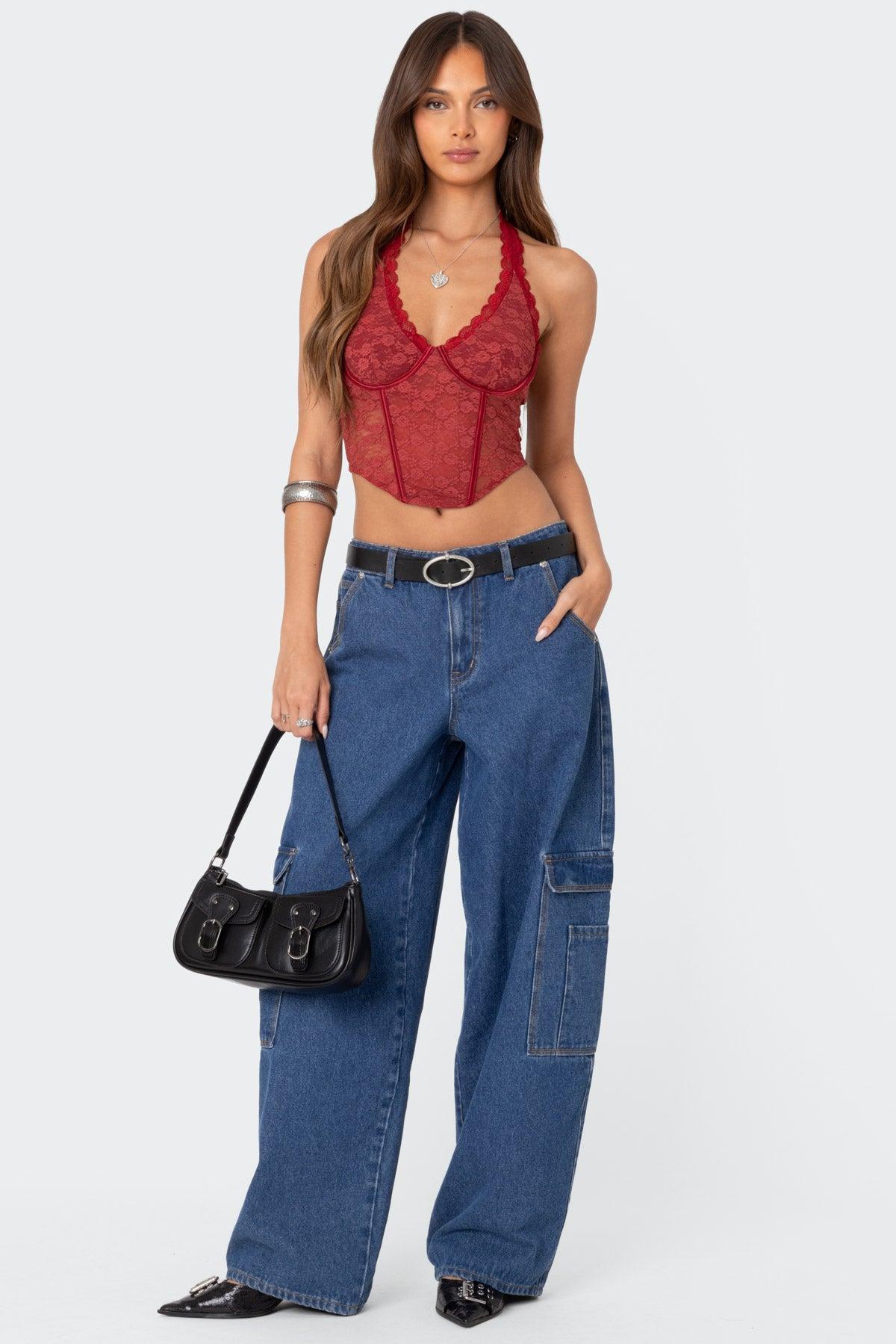 Chica Lace Halter Corset Product Image