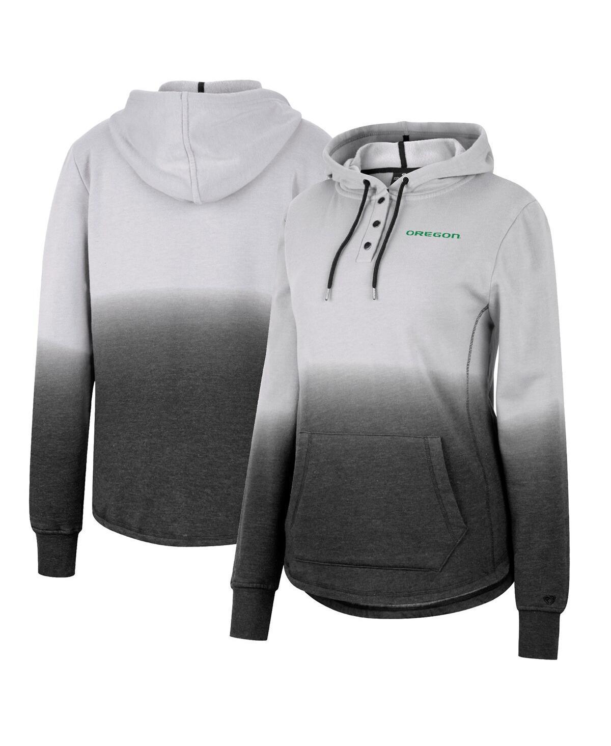 Women's Colosseum Gray/Black Iowa Hawkeyes Aurelia Dip-Dye Quarter-Snap Pullover Hoodie, Size: Small, Grey Product Image