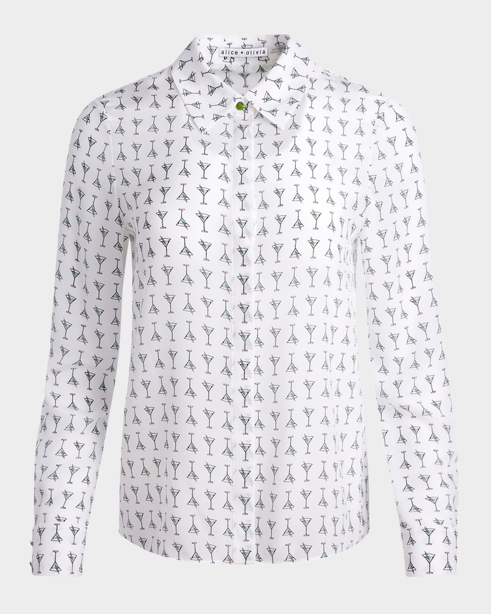 Martini Chic Willa Silk Placket Top Product Image