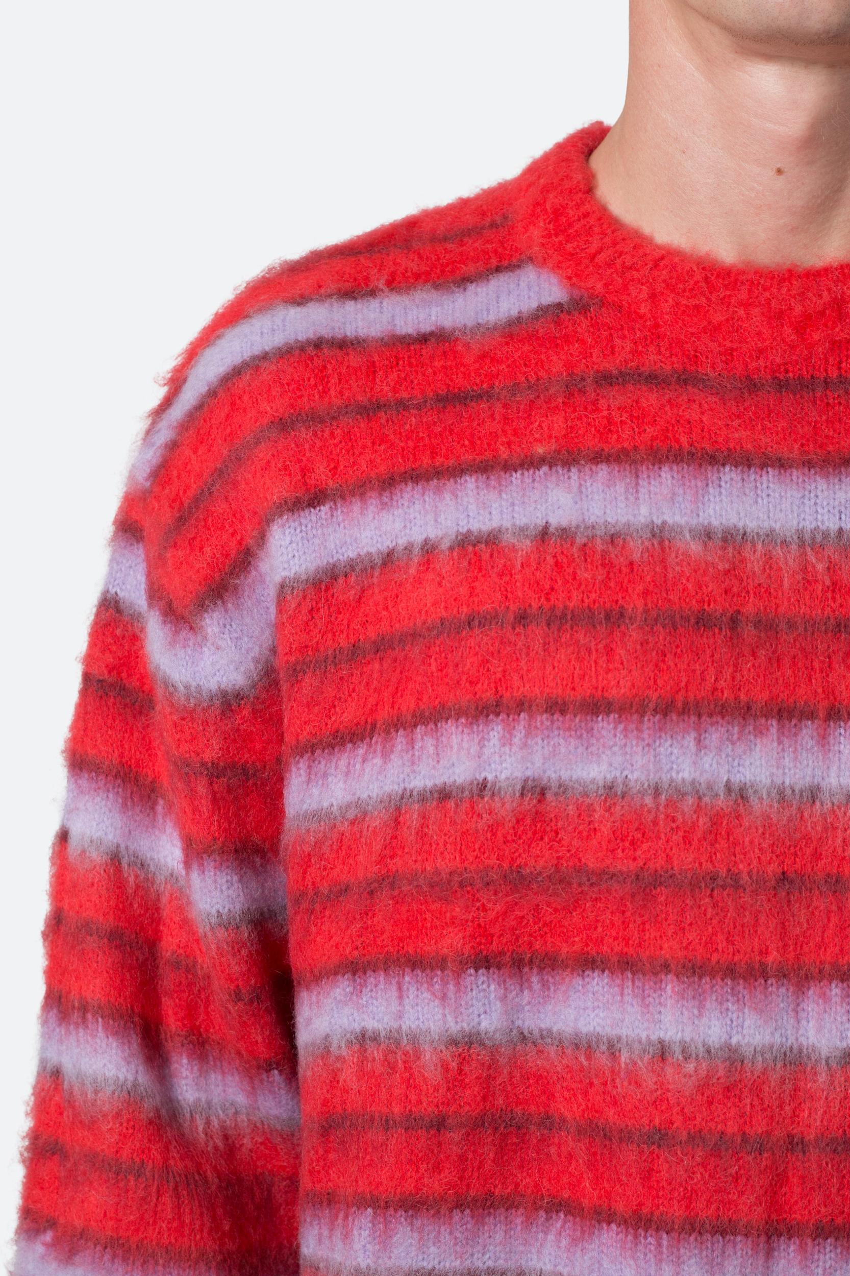 Striped Mohair Sweater - Red Product Image