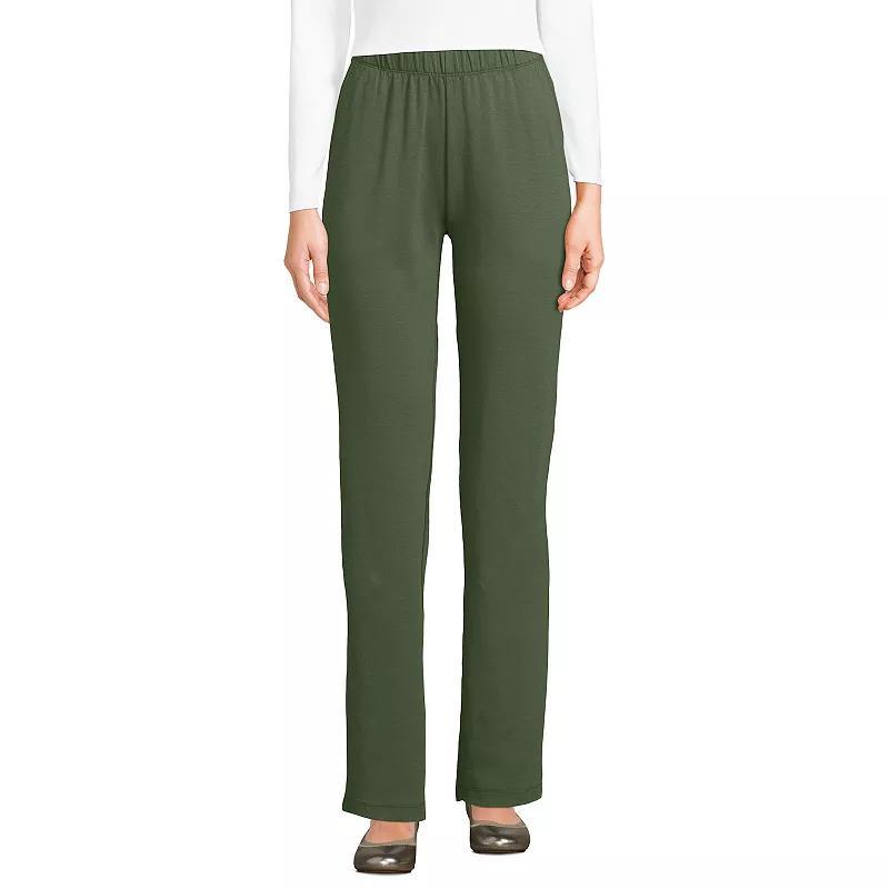 Women's Lands' End Sport Knit High Waist Pants, Size: Large Tall, White Product Image