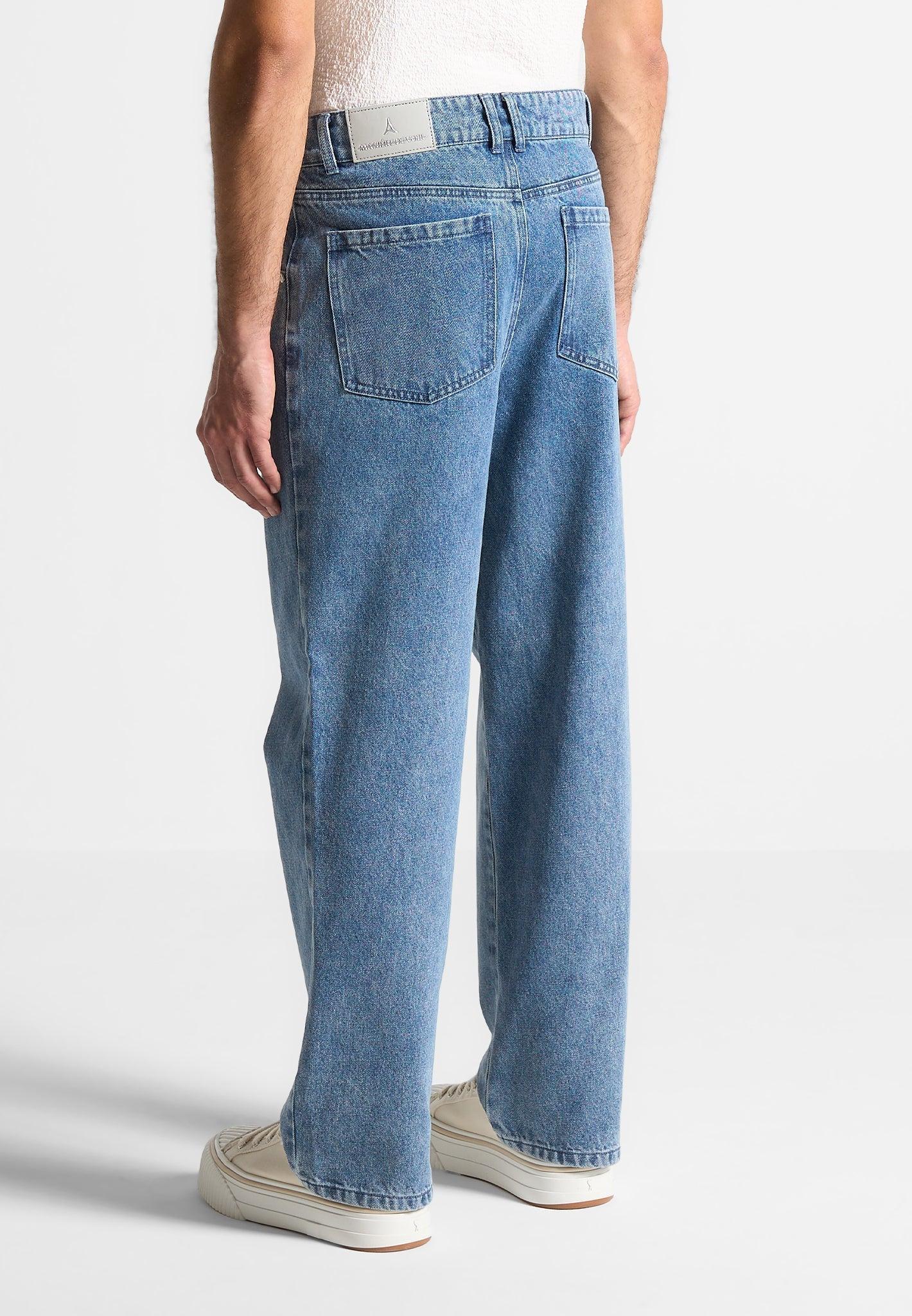 Arnault - Pleated Jeans - Washed Blue Male Product Image