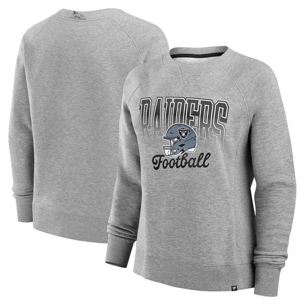 Women's Fanatics Heather Gray Las Vegas Raiders Hit Hard Fleece Pullover Sweatshirt, Size: XL, Lvr Grey Product Image