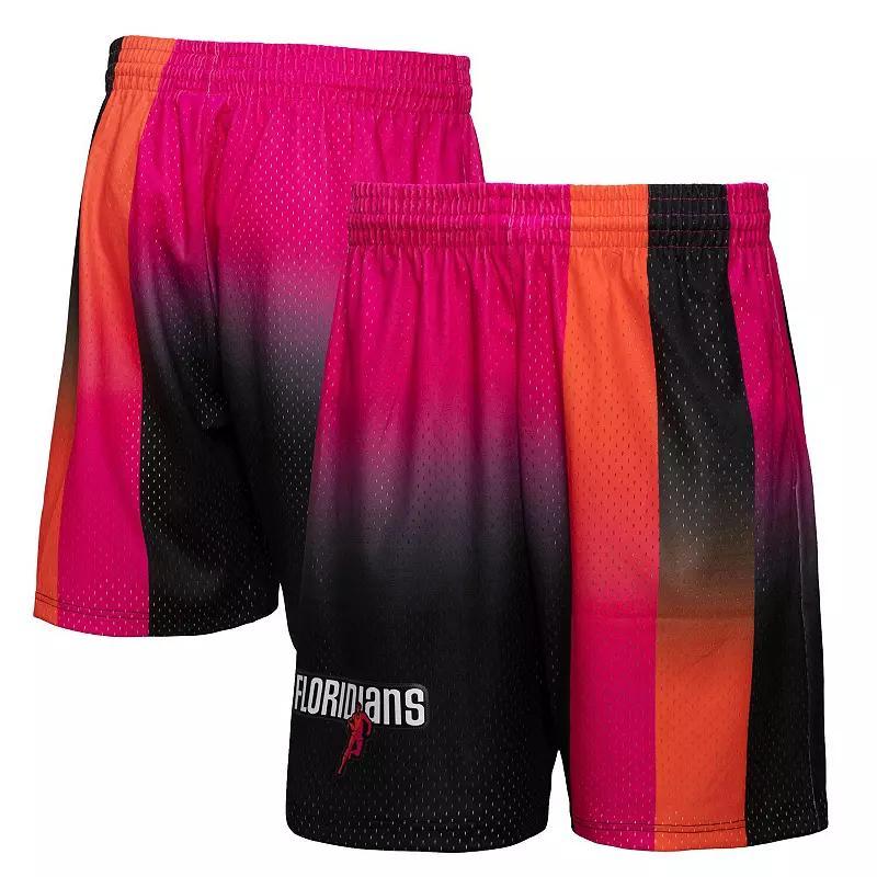 Men's Mitchell & Ness Pink/Black Miami Heat 2005/06 Hardwood Classics Fadeaway Reload 3.0 Swingman Shorts, Size: 3XL Product Image