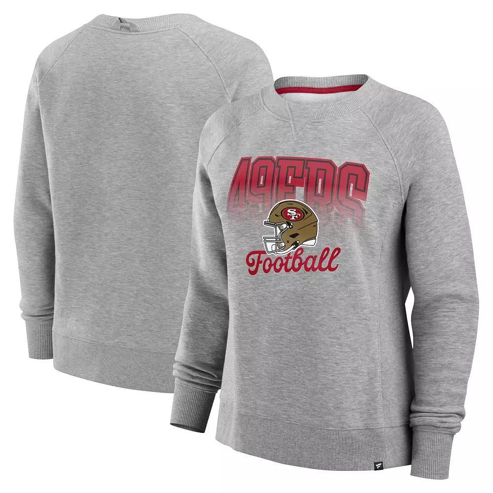 Women's Fanatics Heather Gray San Francisco 49ers Hit Hard Fleece Pullover Sweatshirt, Size: XS, Grey Product Image