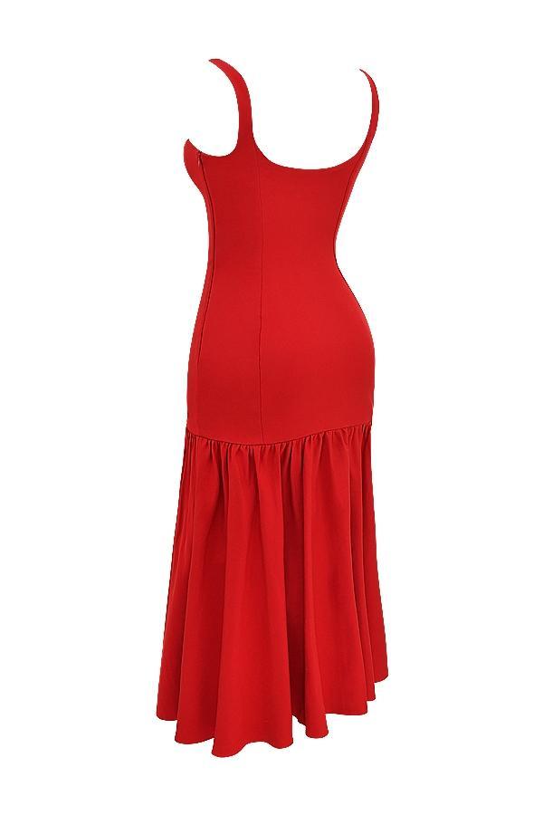 Amore Scarlet Dropped Waist Midi Dress Product Image
