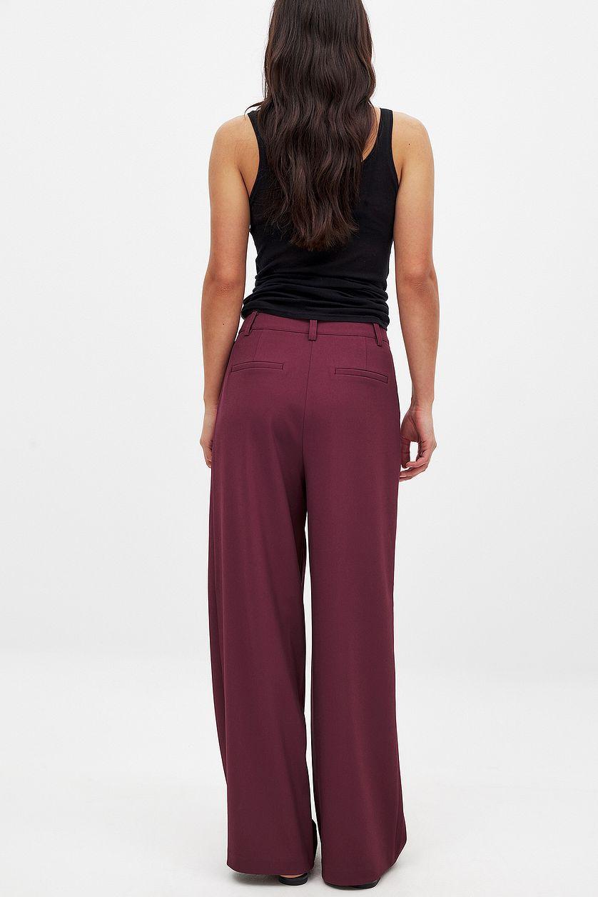 Wide Leg High Waist Suit Pants Product Image