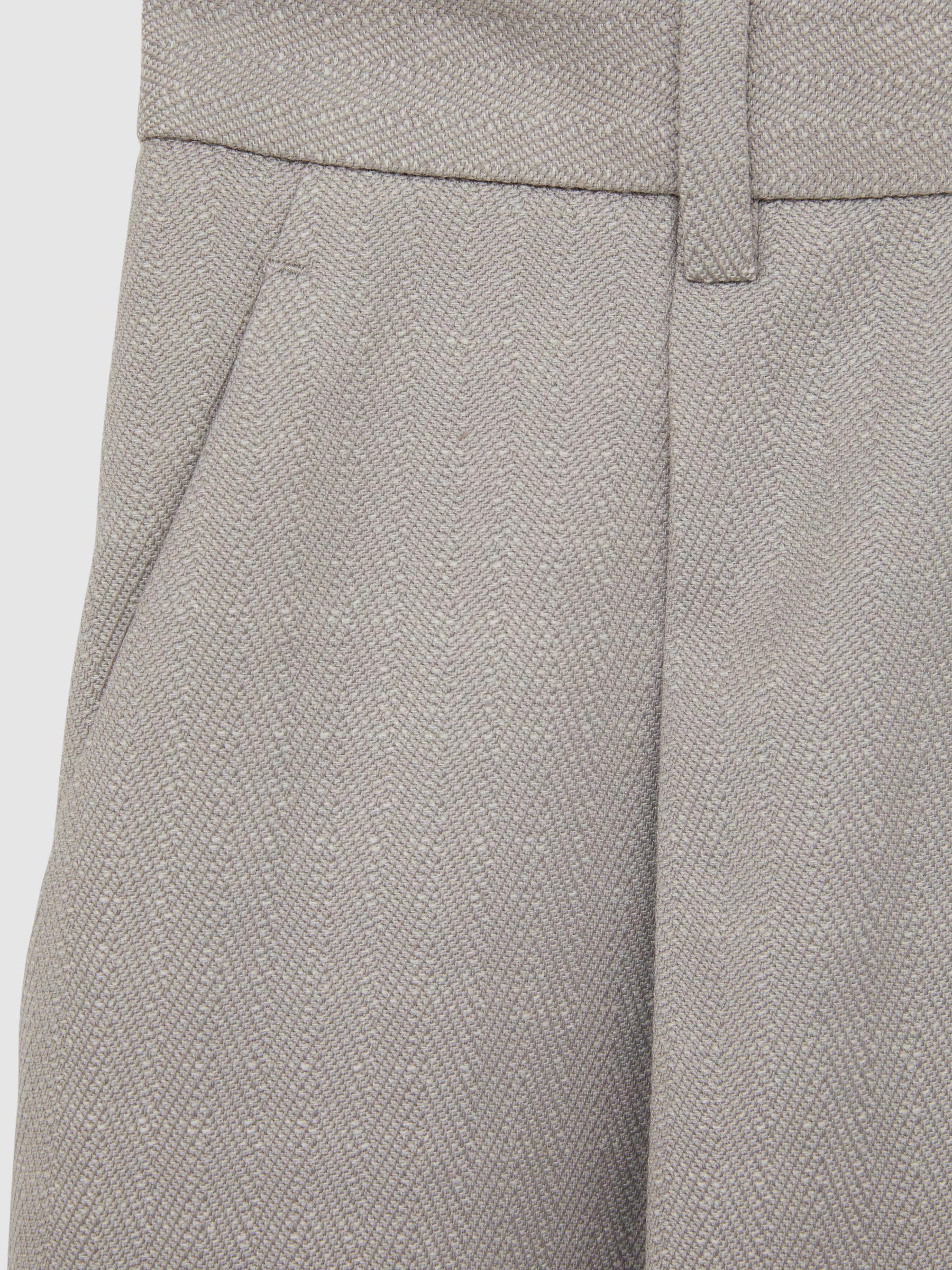 Petite Linen Belted Sleeveless Midi Dress in Neutral Product Image