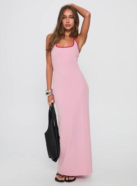 Teisha Halter Maxi Dress Pink Product Image